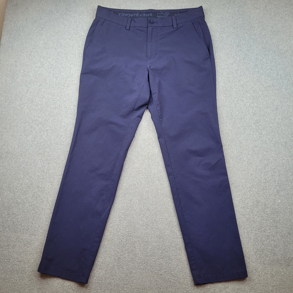 Vineyard Vines Performance Pants Mens 32x30 Navy Blue Chino Stretch Golf